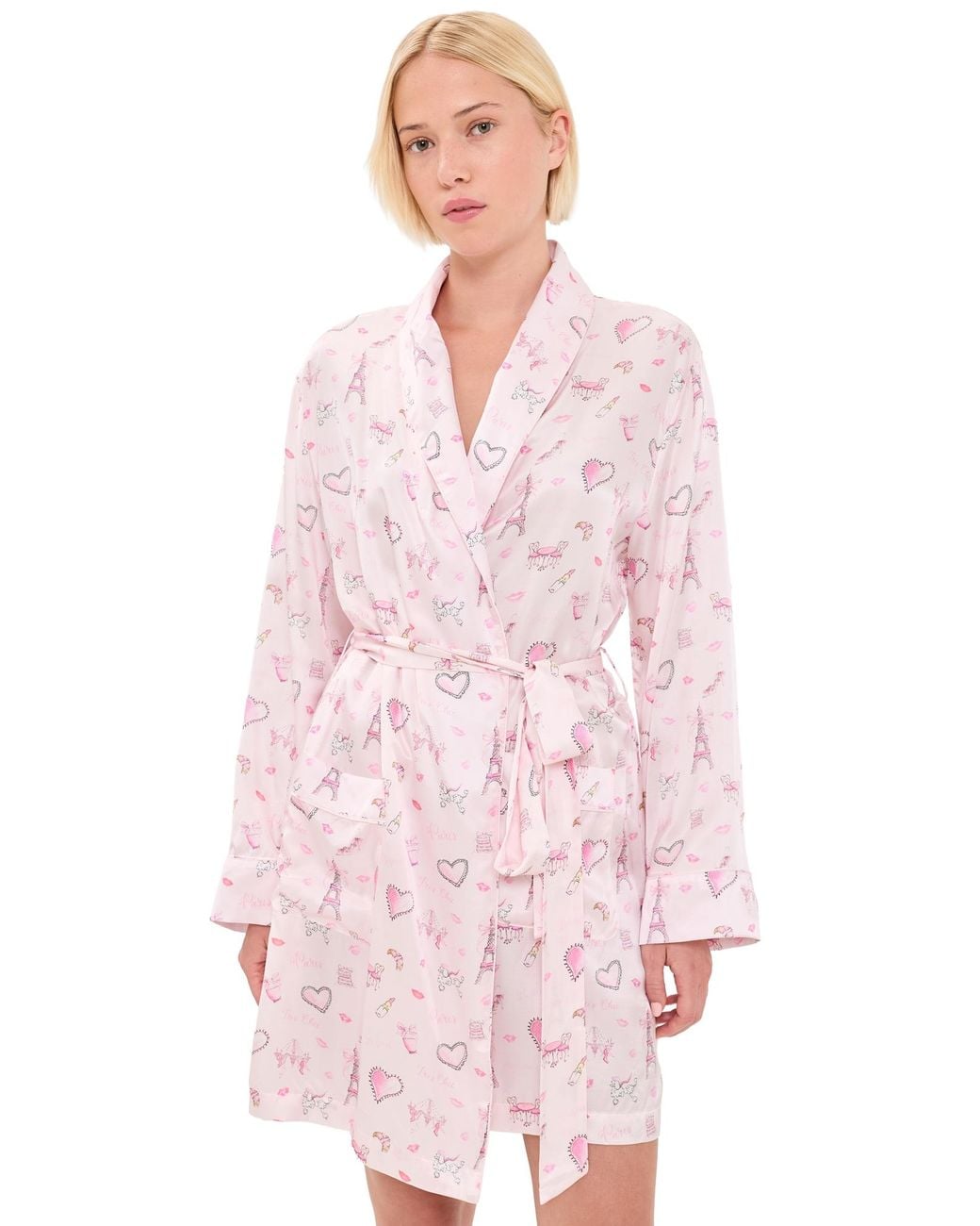 LoveShackFancy Pink Silk Robe