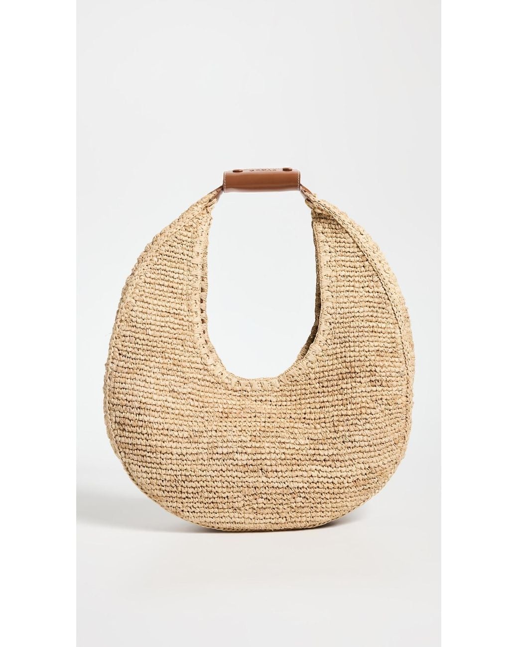Staud Natural Large Raffia Moon Tote Bag
