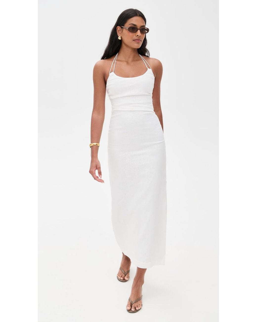 SIR. Camellia Midi Dress in White | Lyst