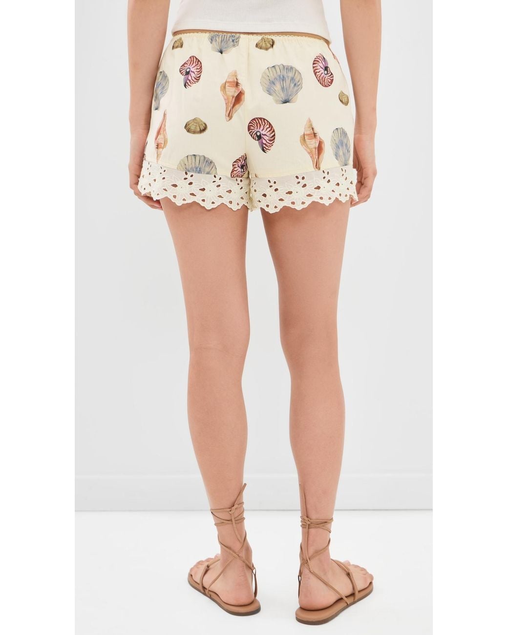 Bailey Rose Natural Shell Mini Shorts