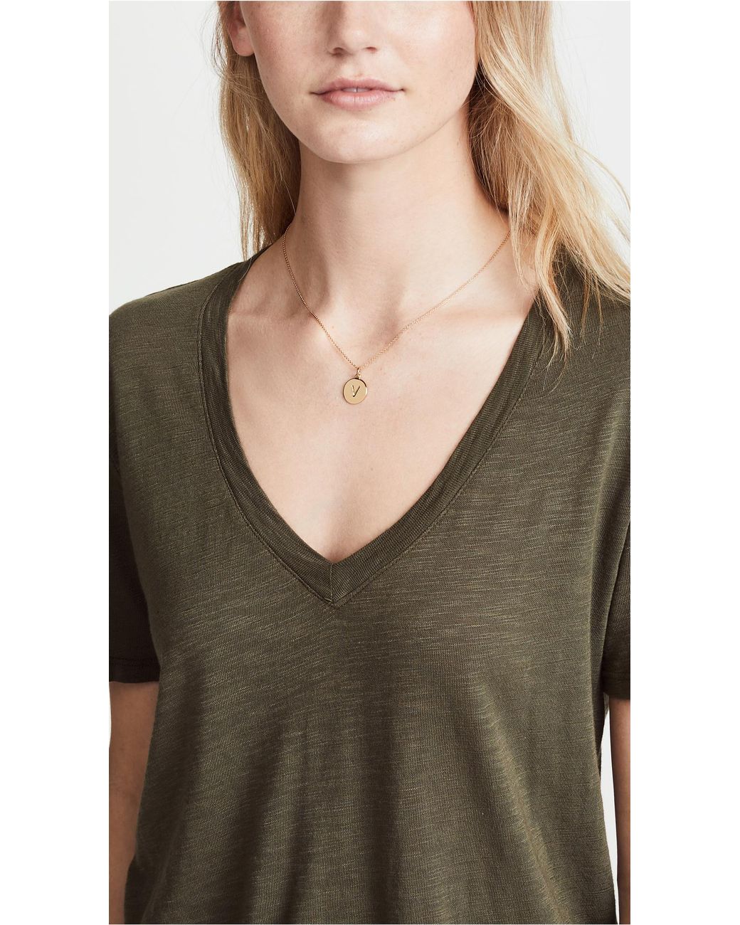 Kate Spade Letter Pendant Necklace in v 