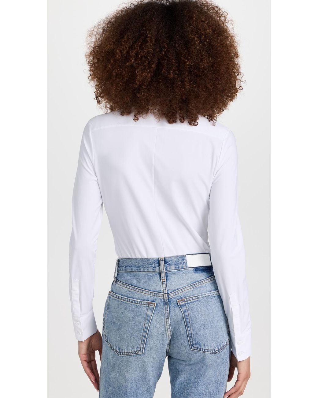 Commando White Classic Button Down Thong Bodysuit