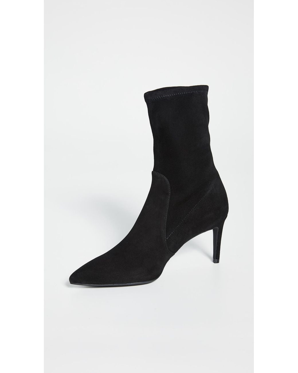 stuart weitzman black wren 75 suede heeled ankle boots
