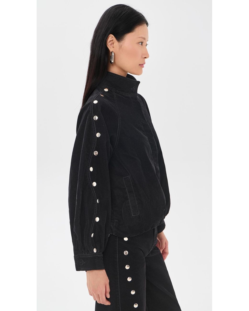 Sixxta Black Corduroy Bomber Jacket