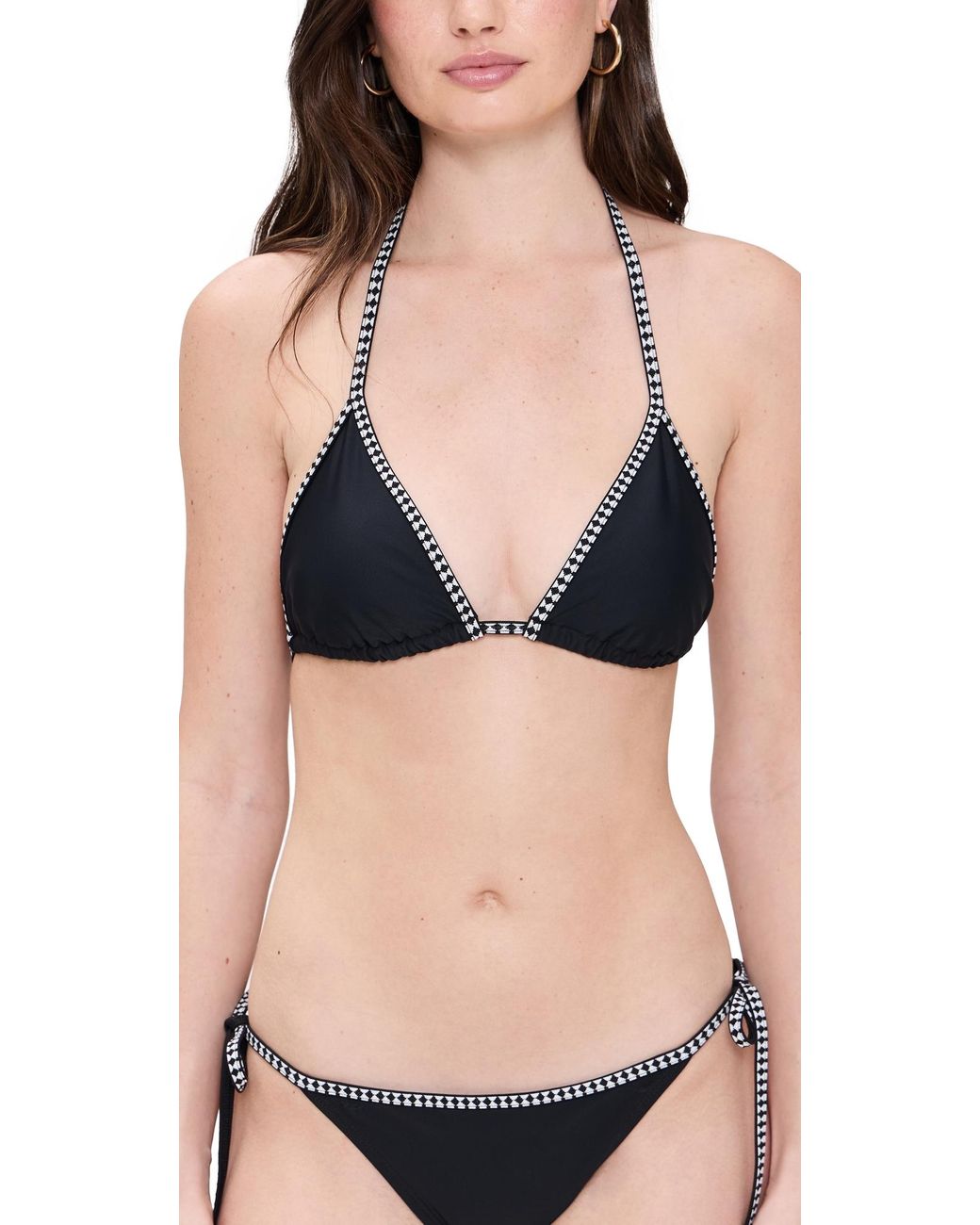 Lemlem Black Lena Triangle Bikini Top