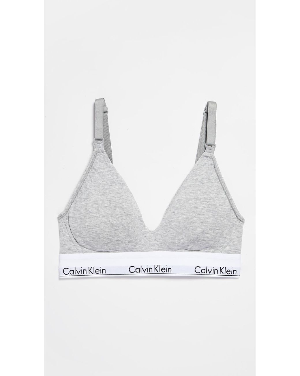 Calvin Klein Cotton Maternity Nursing Bra in Gray Lyst