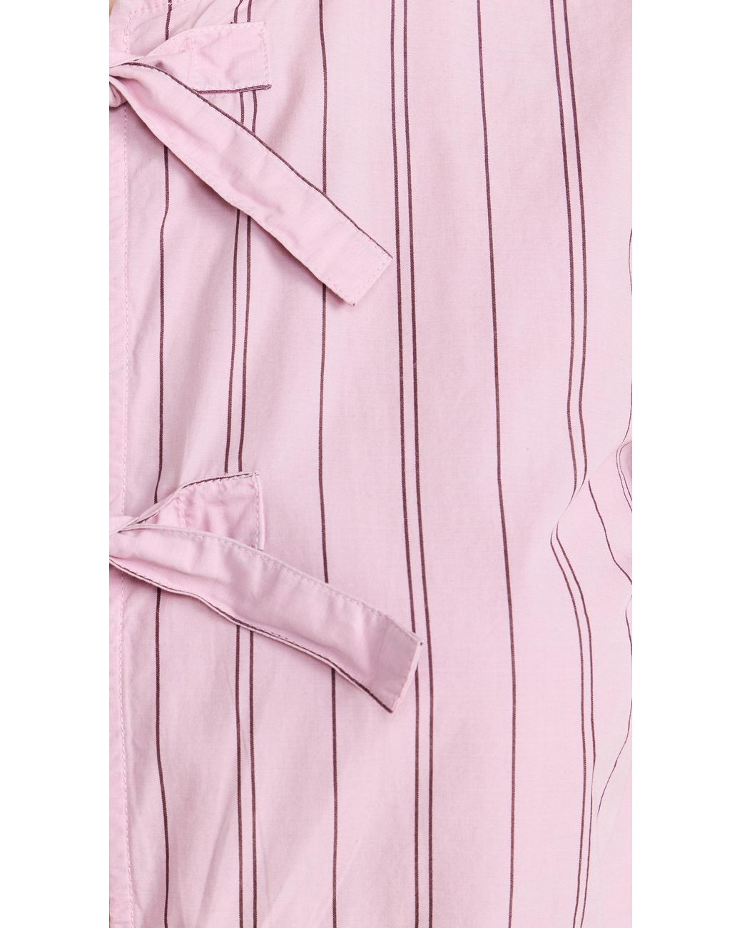 ganni stripe cotton mini bow tie dress Pink Stripe Cotton Mini Bow Tie Minidress by GANNI on Sale