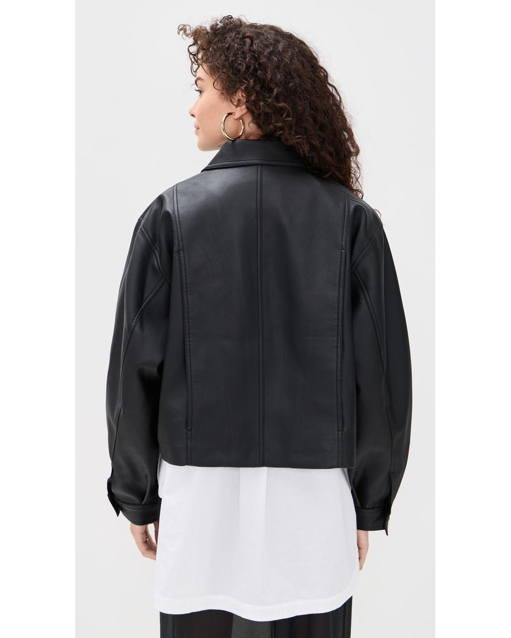 Pixie Market Black Patch Pocket Faux Leather Jacket