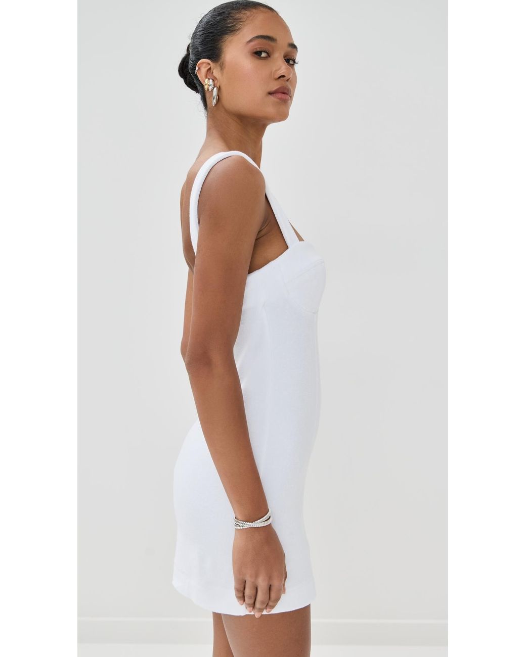 white mini dress with train Blakely Bow Back Mini Dress with Train 2X