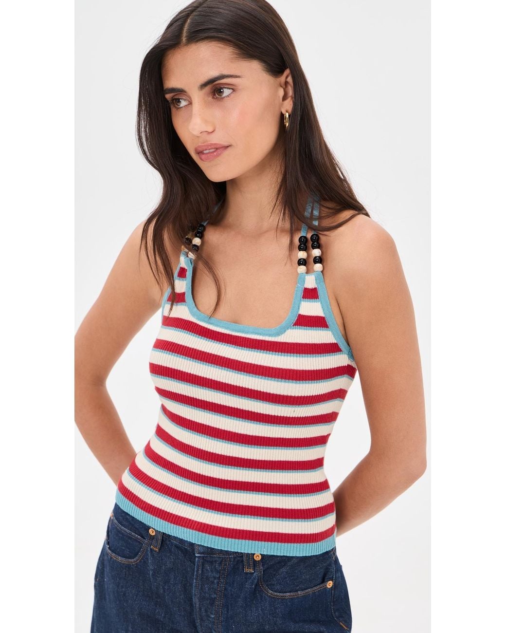 Bailey Rose Red Striped Halter Top