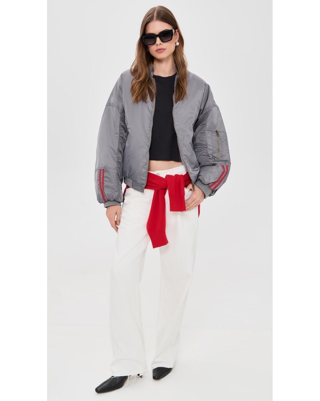 Lioness Gray Bloom Bomber Jacket