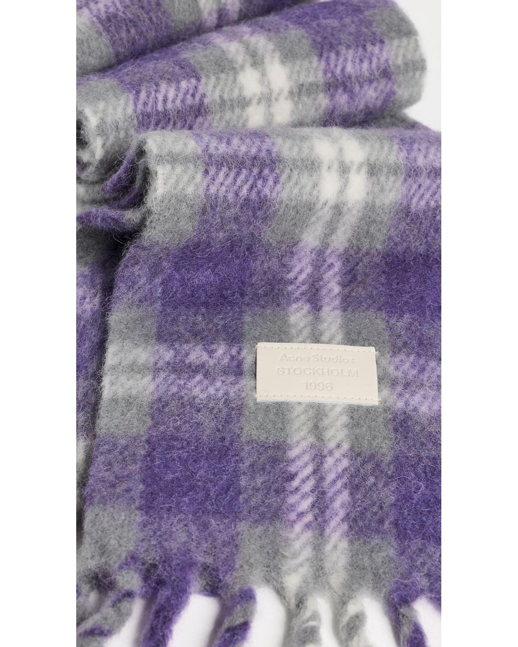 Acne Purple Valley Check Scarf