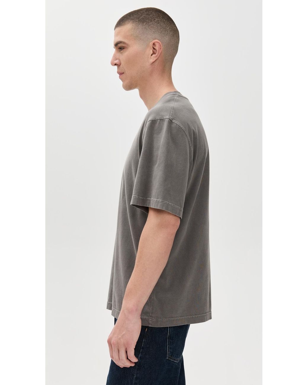 Agolde Gray Asha Mock Neck Tee for men