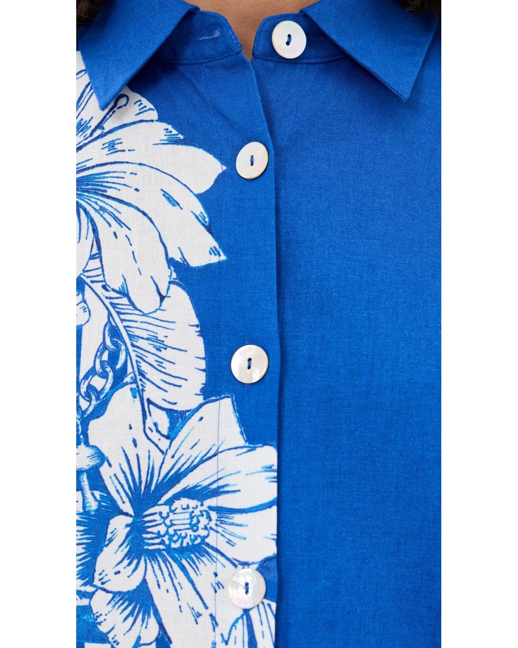 Farm Rio Blue Stripe Button Down