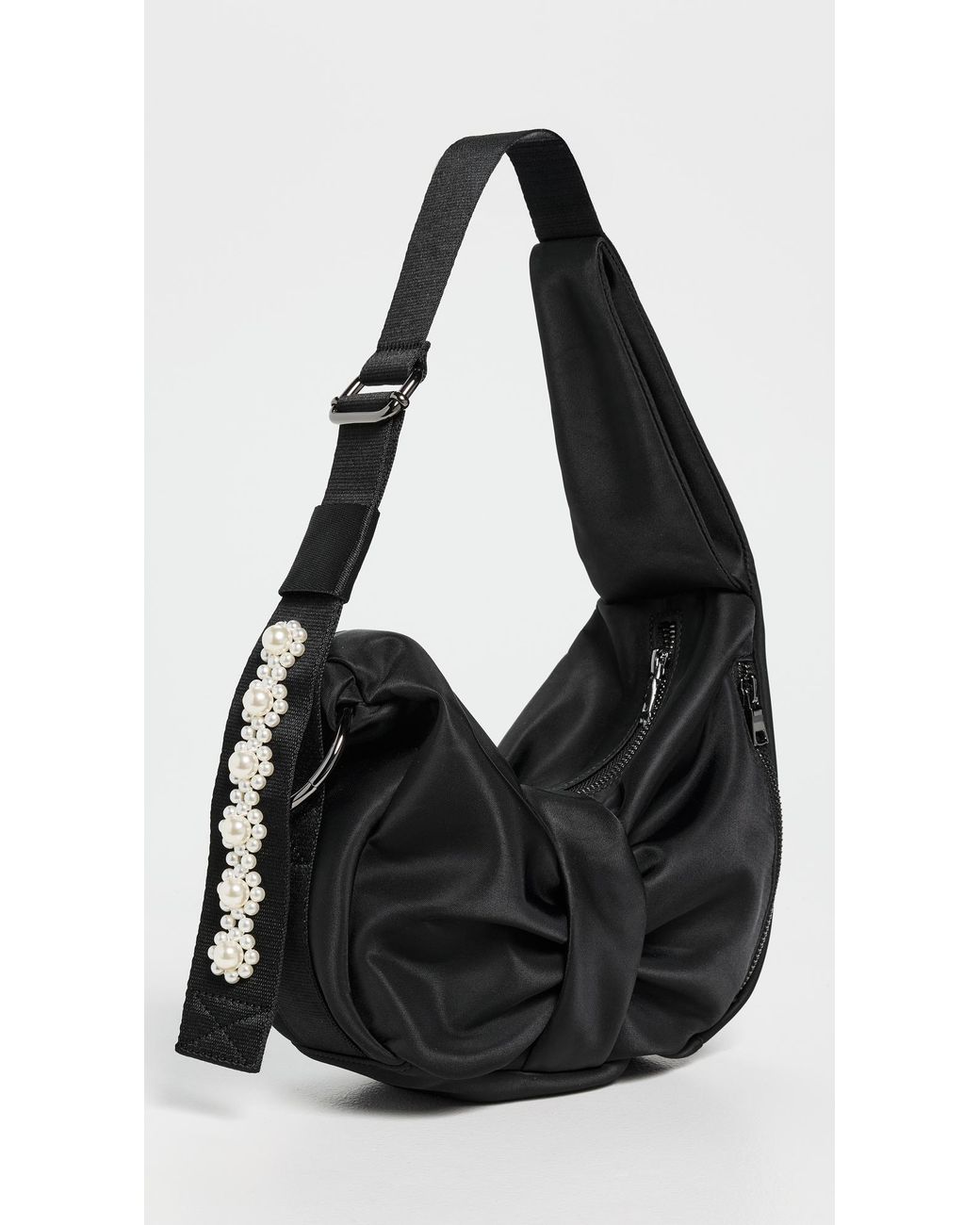 Simone Rocha Mini Sling Bow Bag With Embellishments in Black | Lyst