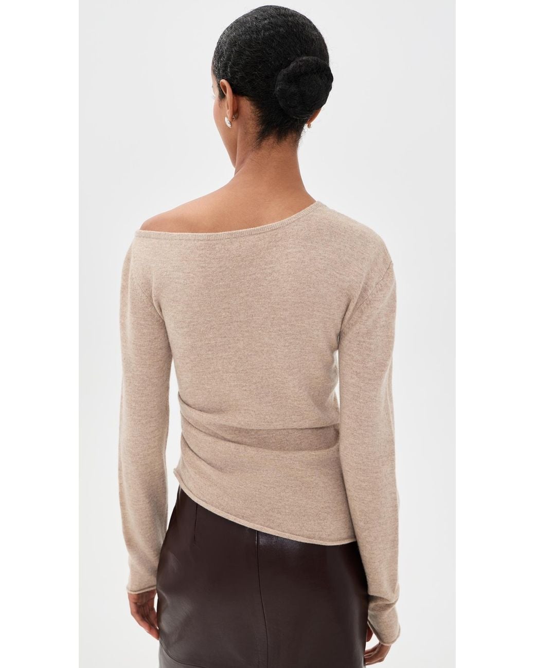Helmut Lang Black Draped Wool Top