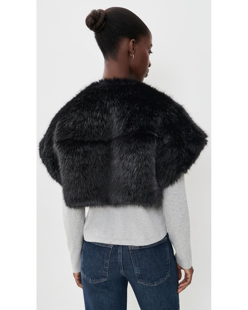 Apparis Black Devin Sable Shrug