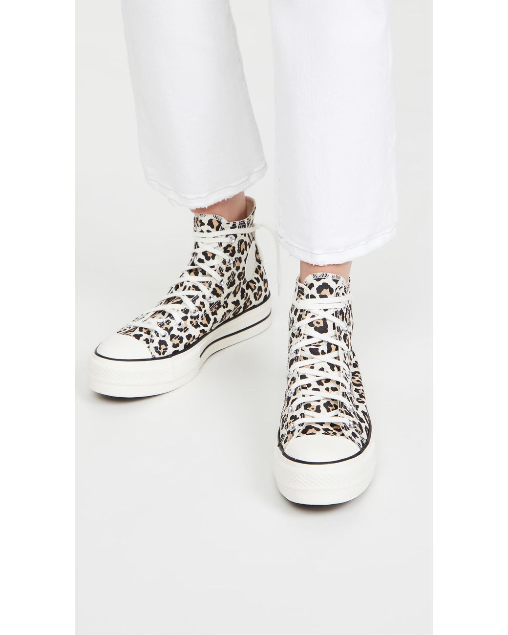 Converse Canvas Chuck Taylor All Star Leopard Platform High Top Sneakers |  Lyst