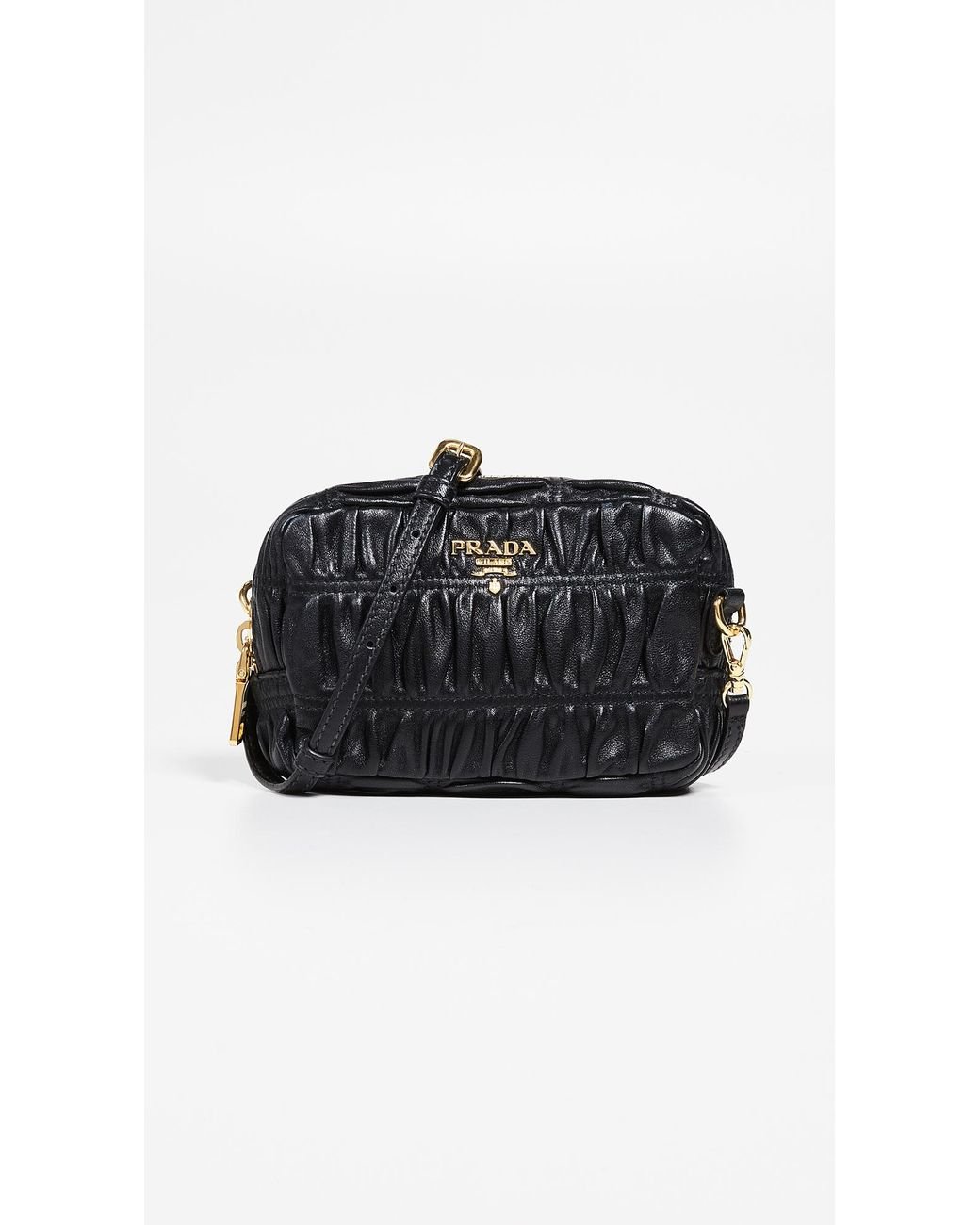 What Goes Around Comes Around Prada Black Nappa Gaufre Mini Bag Lyst