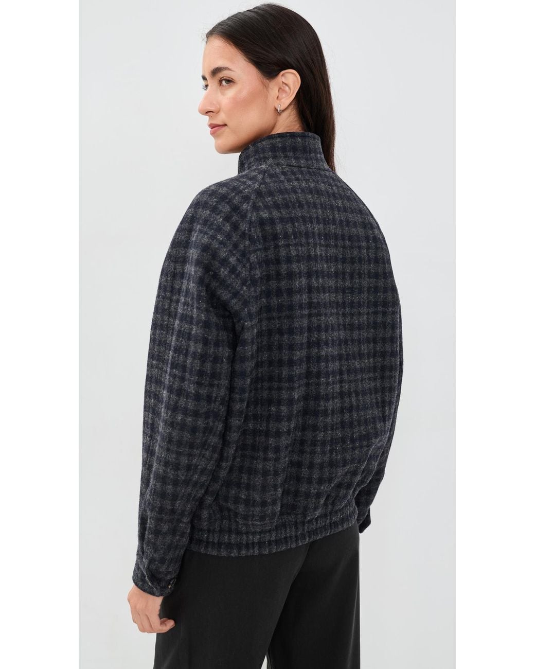DUNST Black Harrington Quilted Wool Jacket