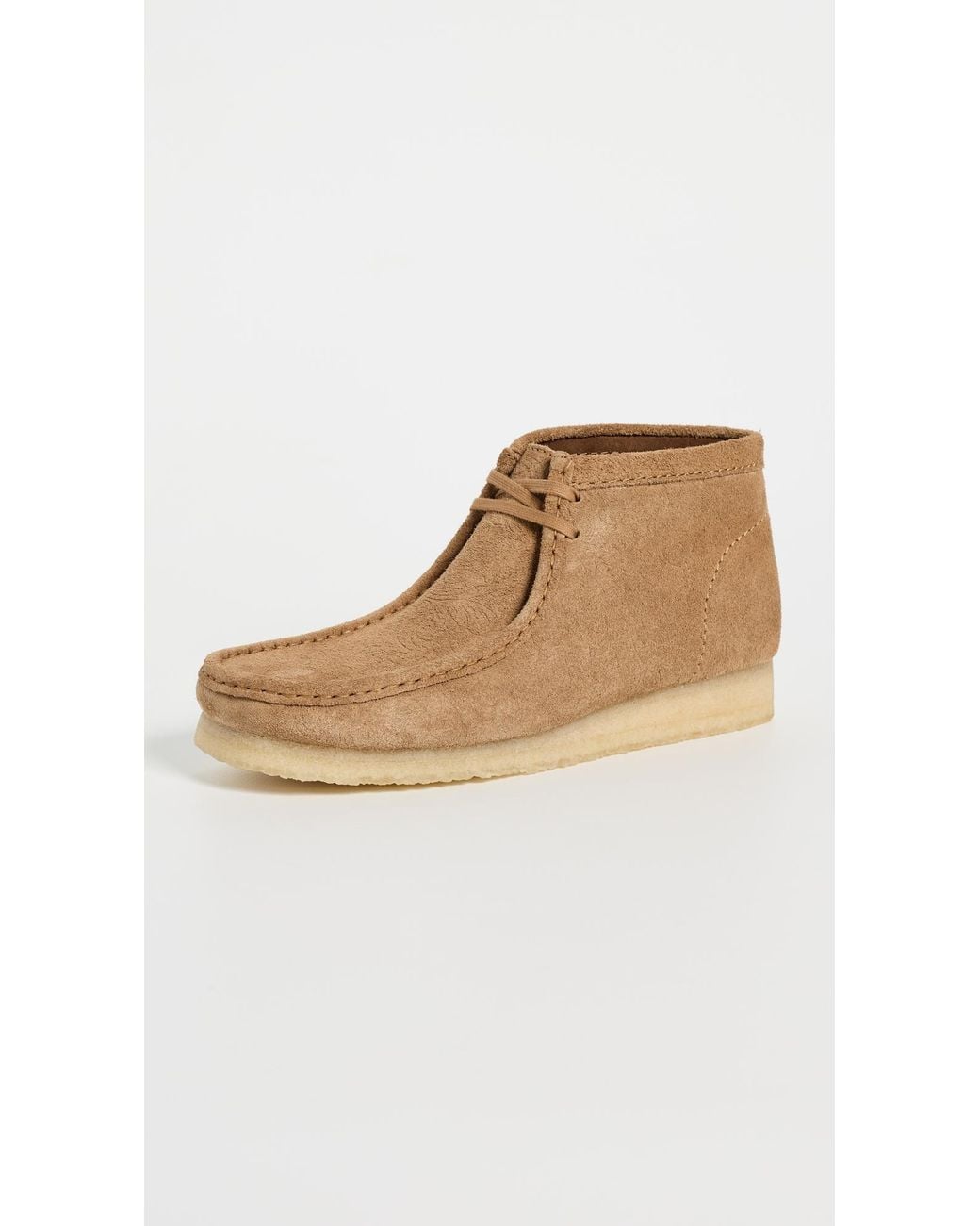 Clarks White Embossed Wallabee Boots for men