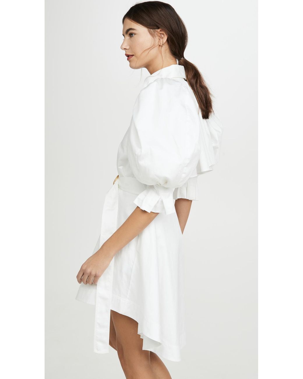 Aje. Eucalypt Puff Sleeve Shirt Dress in White | Lyst