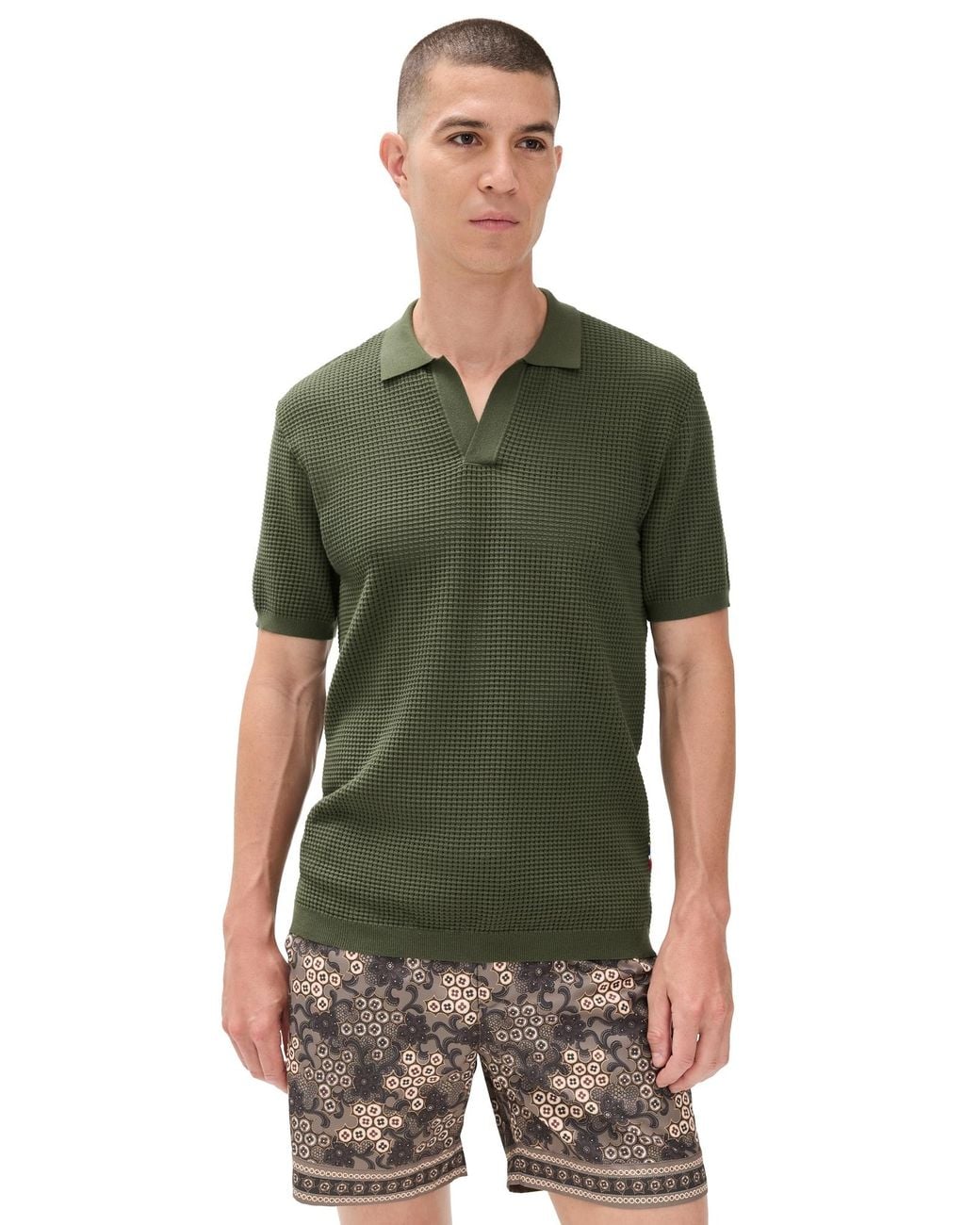 Green Rody Orlebar Brown Roddy Knit Polo in Green for Men | Lyst