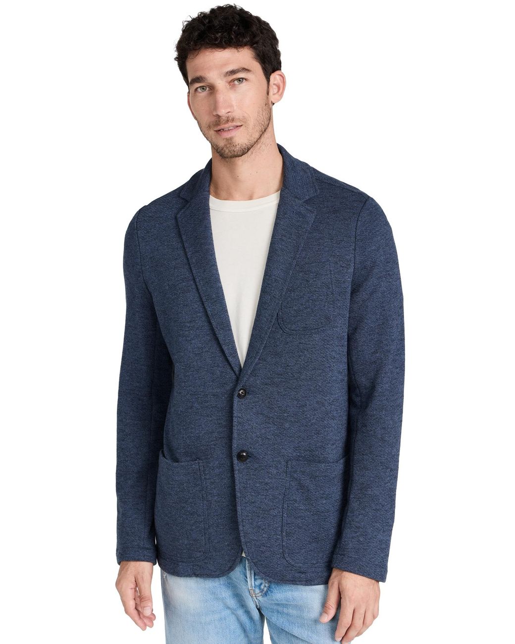 Faherty Brand Blue Inlet Knit Blazer for men