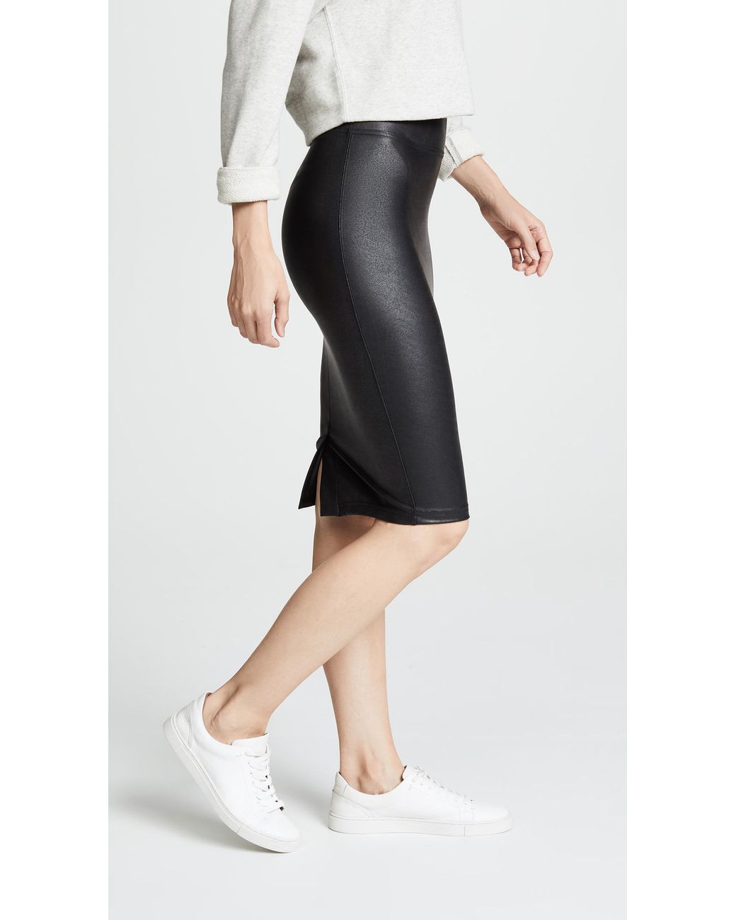 faux leather skirt spanx