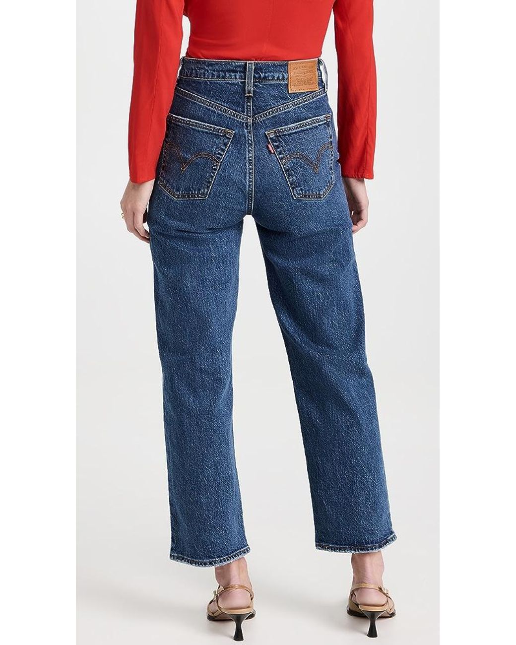 Levi's Ribcage Straight Ankle Jeans in Blue | Lyst