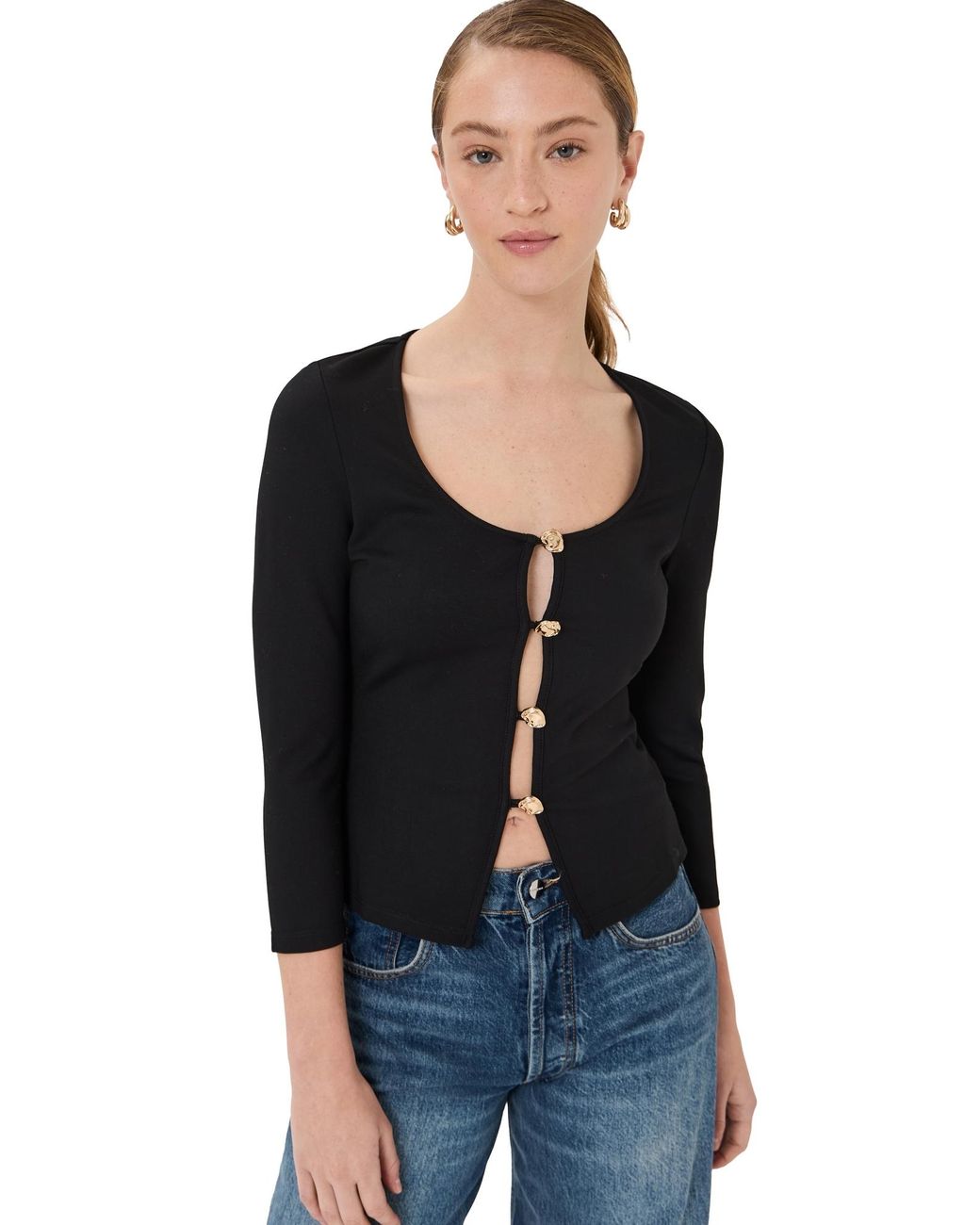 トップス REFORMATION Kemmy Black Top Reformation Cristina Top In Black | Pickle