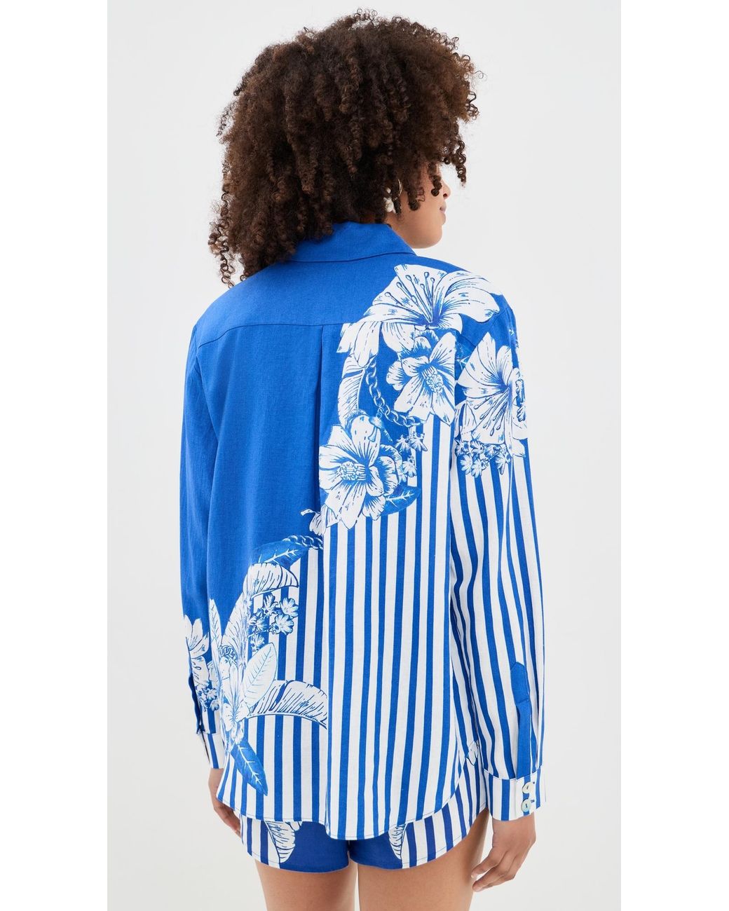 Farm Rio Blue Stripe Button Down