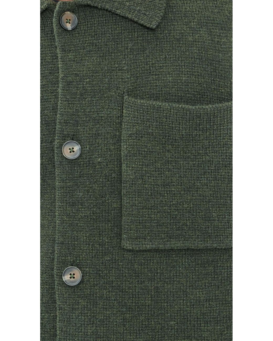 Les Deux Green Milano Knit Shacket for men