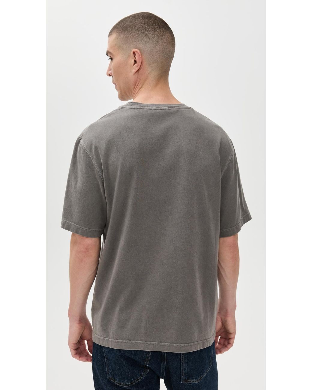 Agolde Gray Asha Mock Neck Tee for men