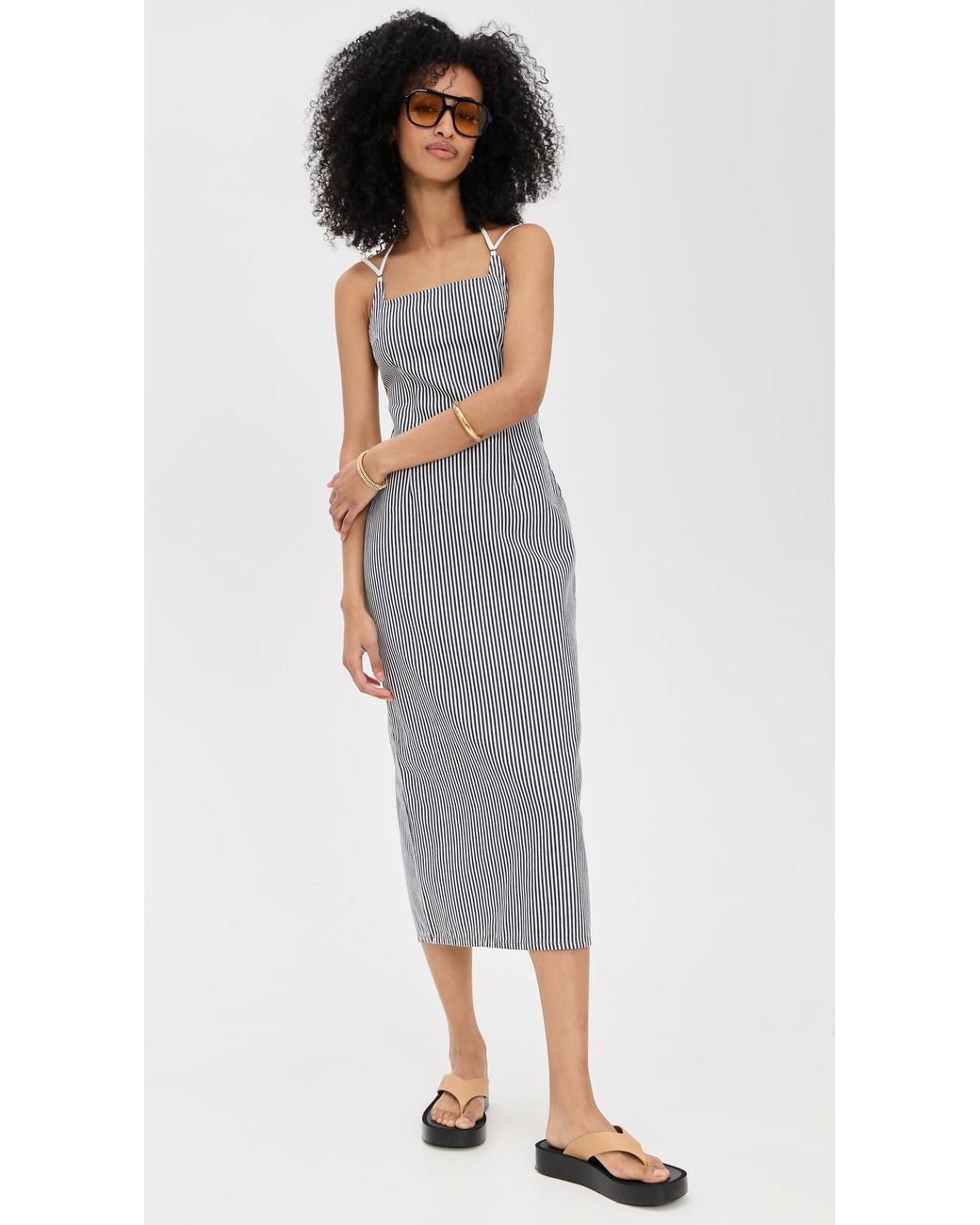 knee length dresses for ladies Solana Midi Dress | Cream Polka main image 1
