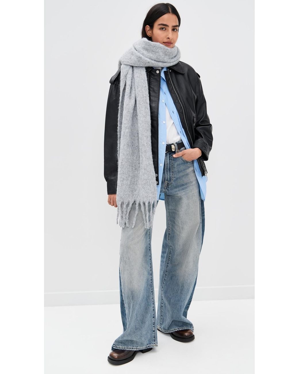 Hat Attack Gray Cozy Solid Scarf