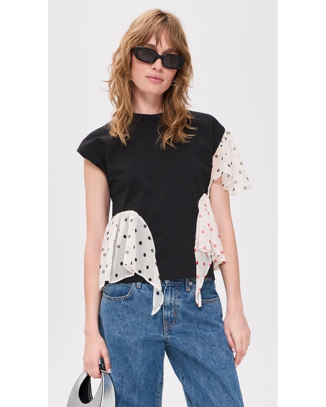 MSGM Black Polka Dot Tee