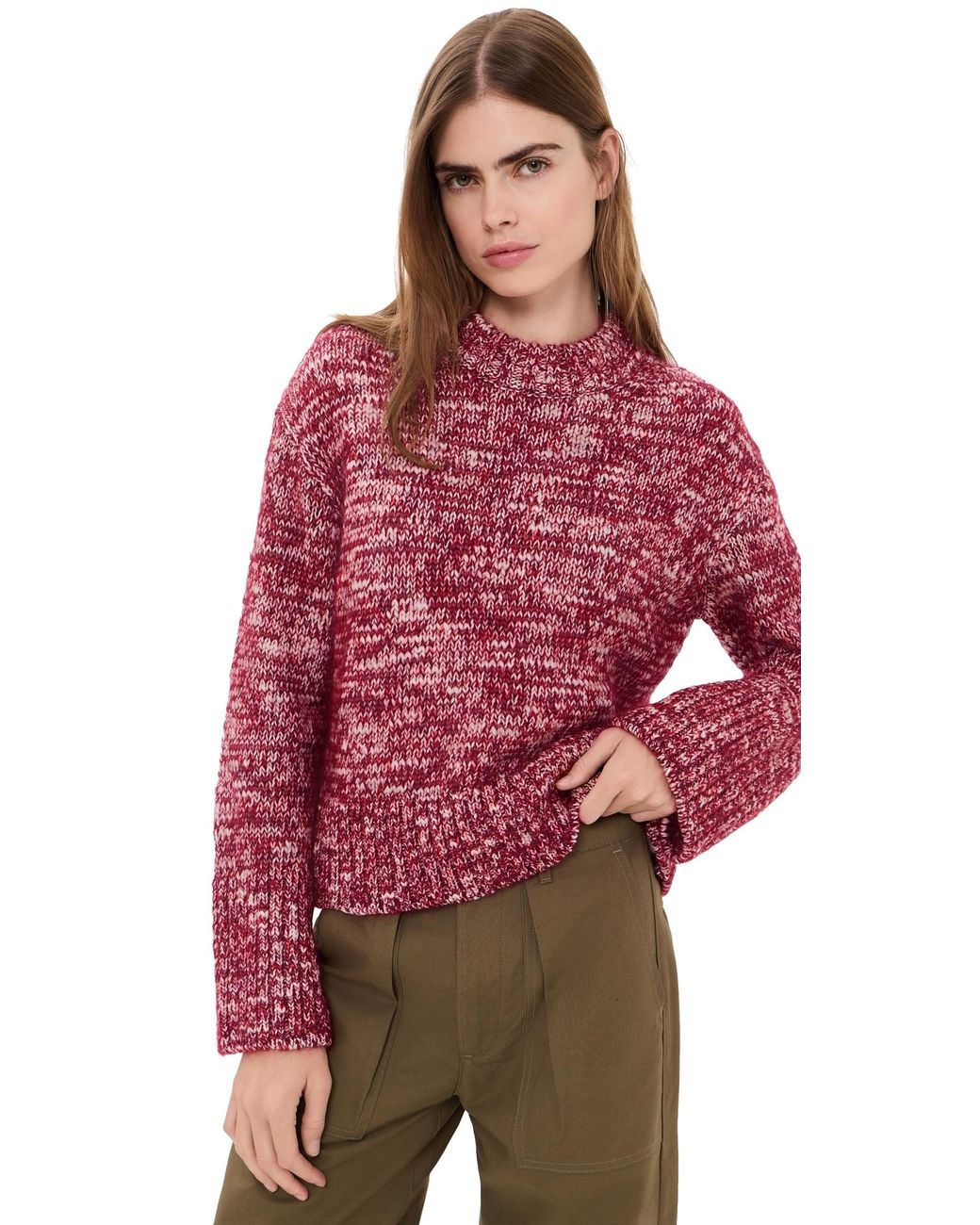 Rag & Bone Red Marlee Crew Sweater