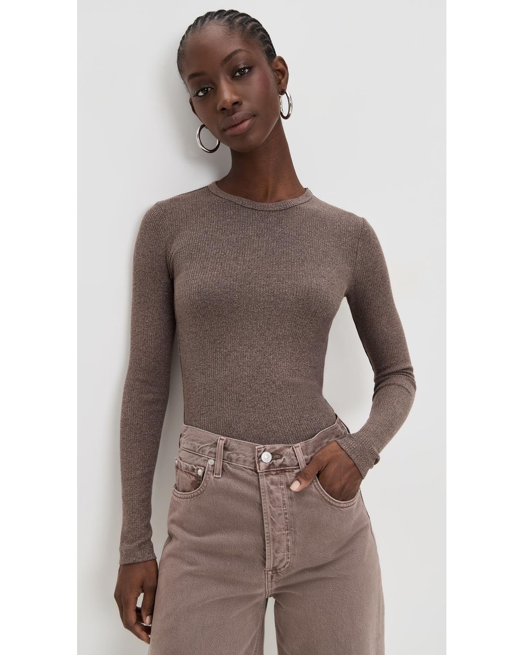 Agolde Brown Delphi Slim Tee