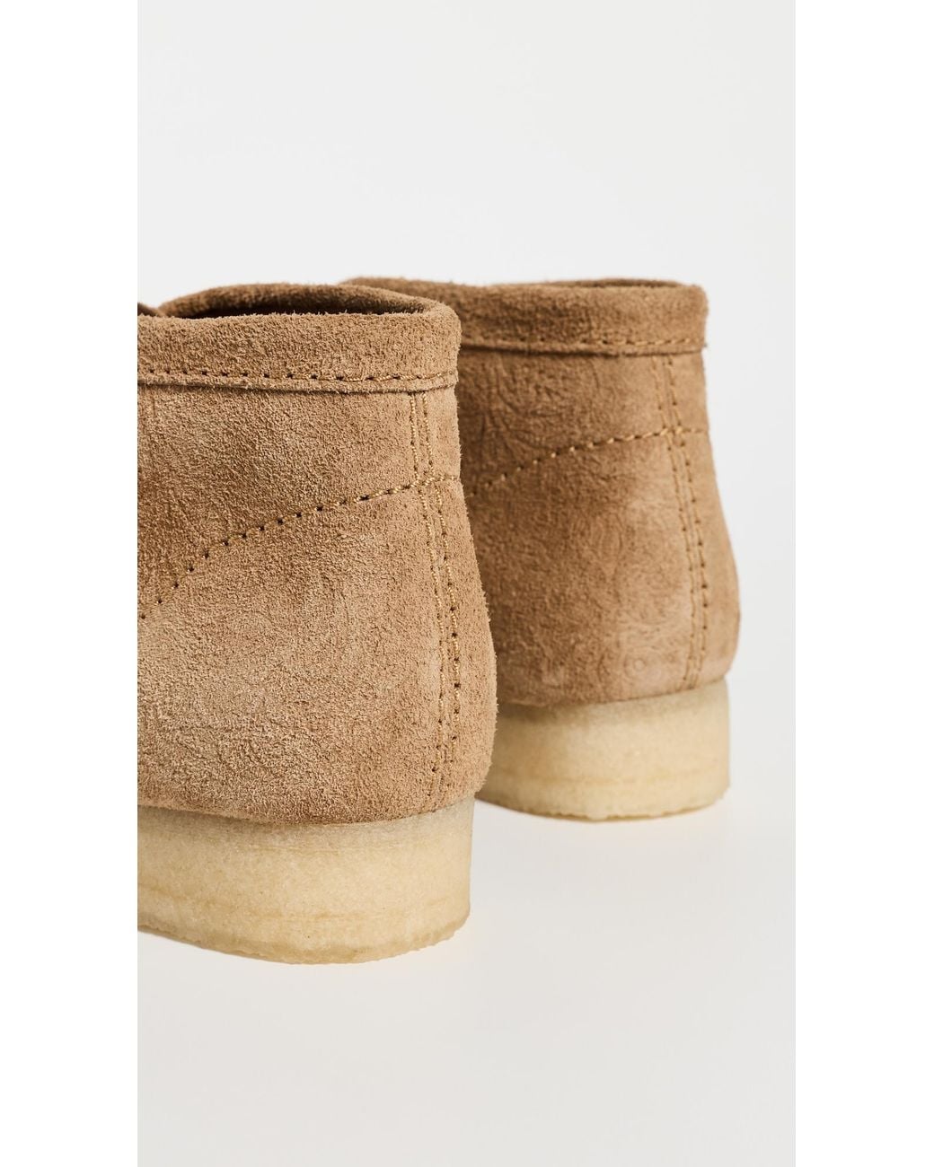 Clarks White Embossed Wallabee Boots for men