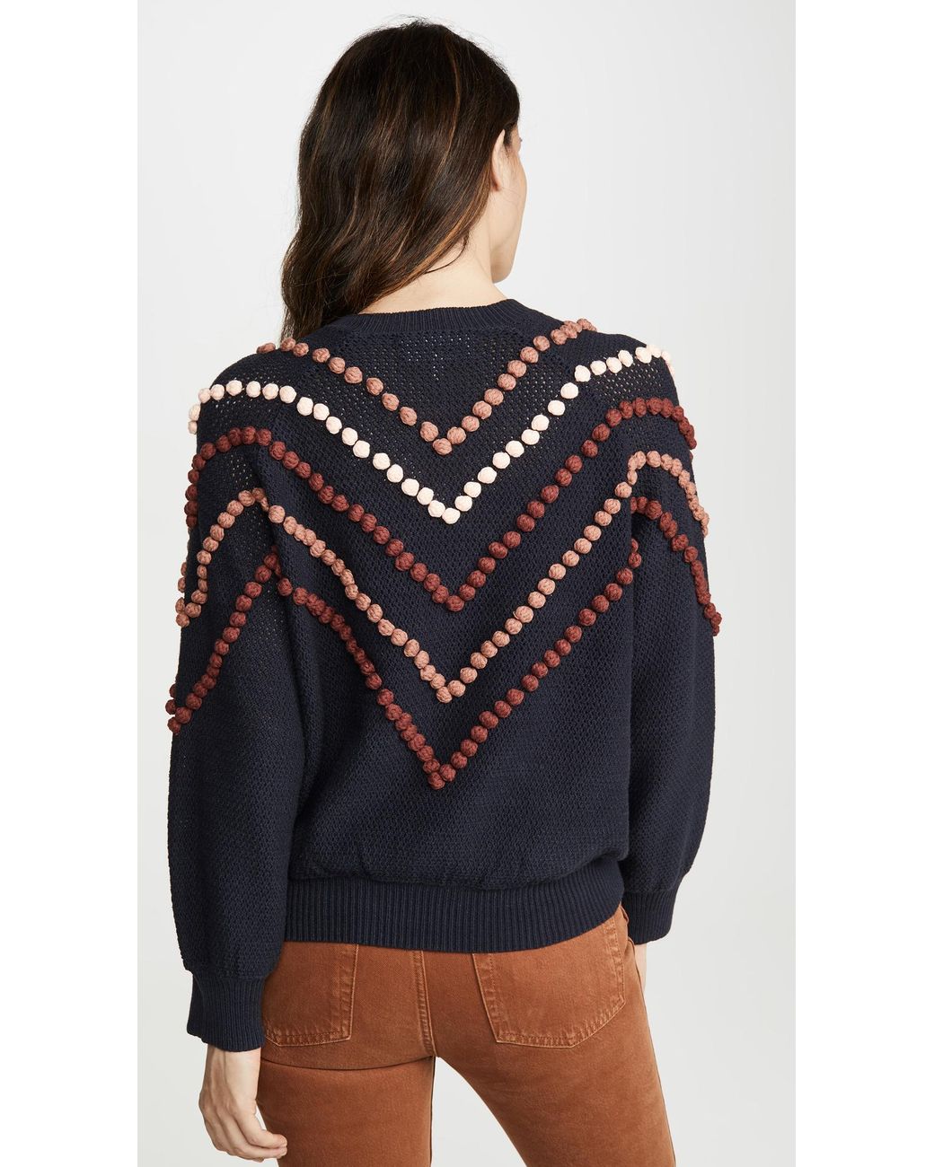 Bobble Pullover Sweater in Blue 