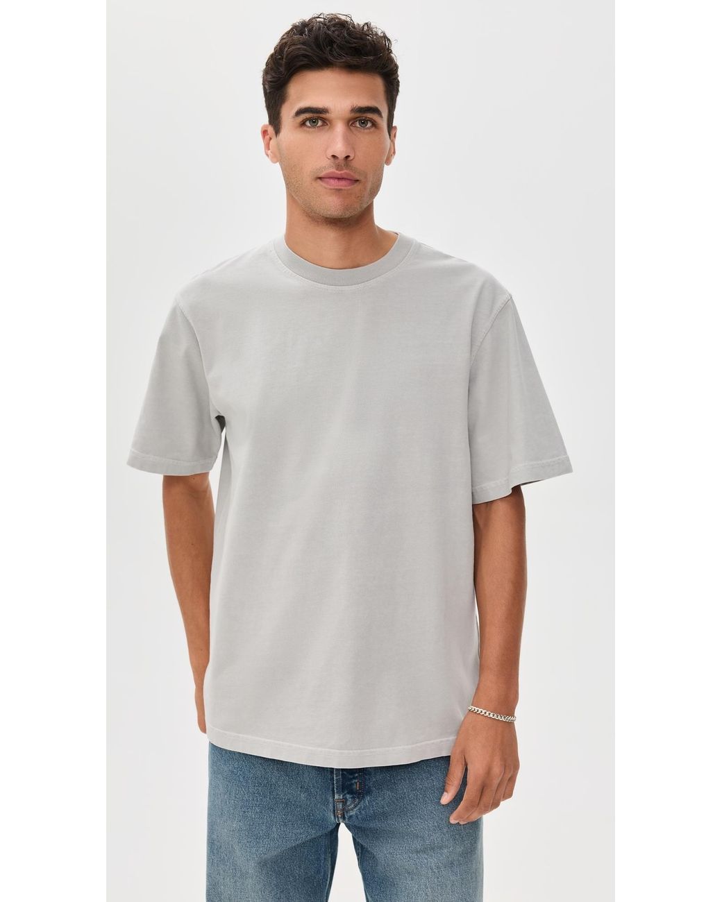 Agolde Gray Asha Mock Neck Tee for men
