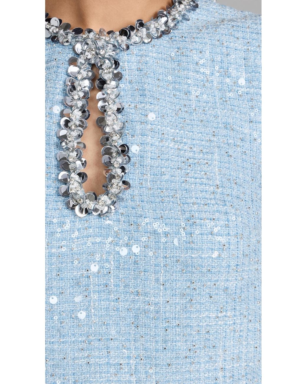 Self-Portrait Sequin Boucle Mini Dress in Blue | Lyst