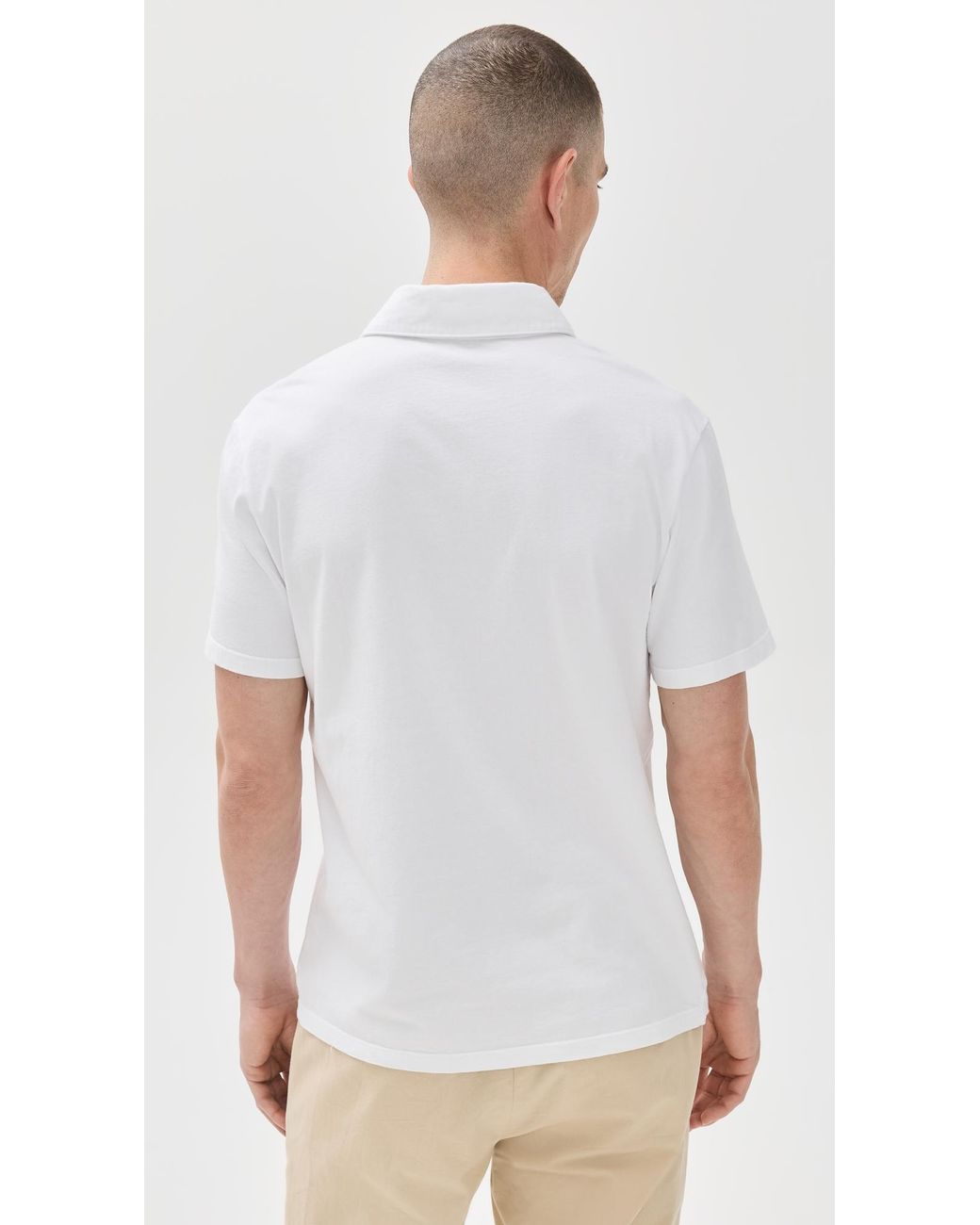 Vince White Garment Dye Polo for men
