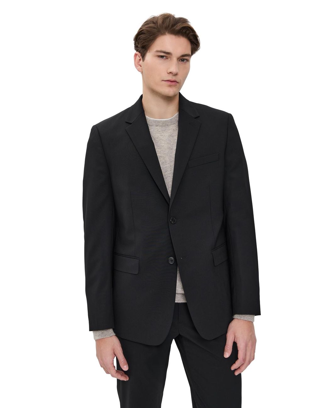 Theory Black Chambers Stretch Wool Blazer for men