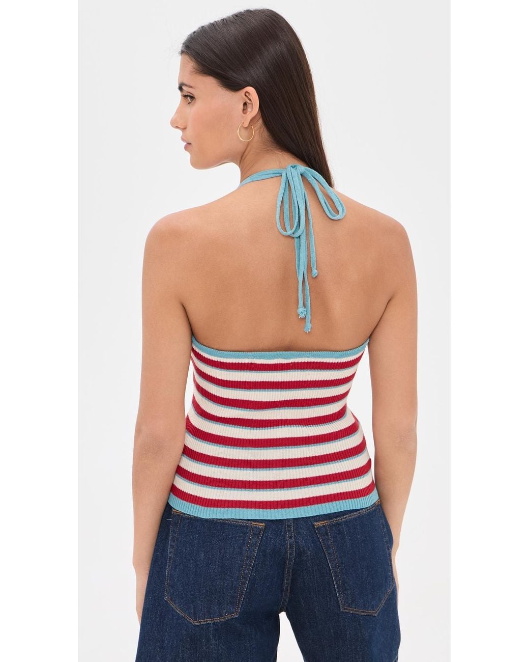 Bailey Rose Red Striped Halter Top