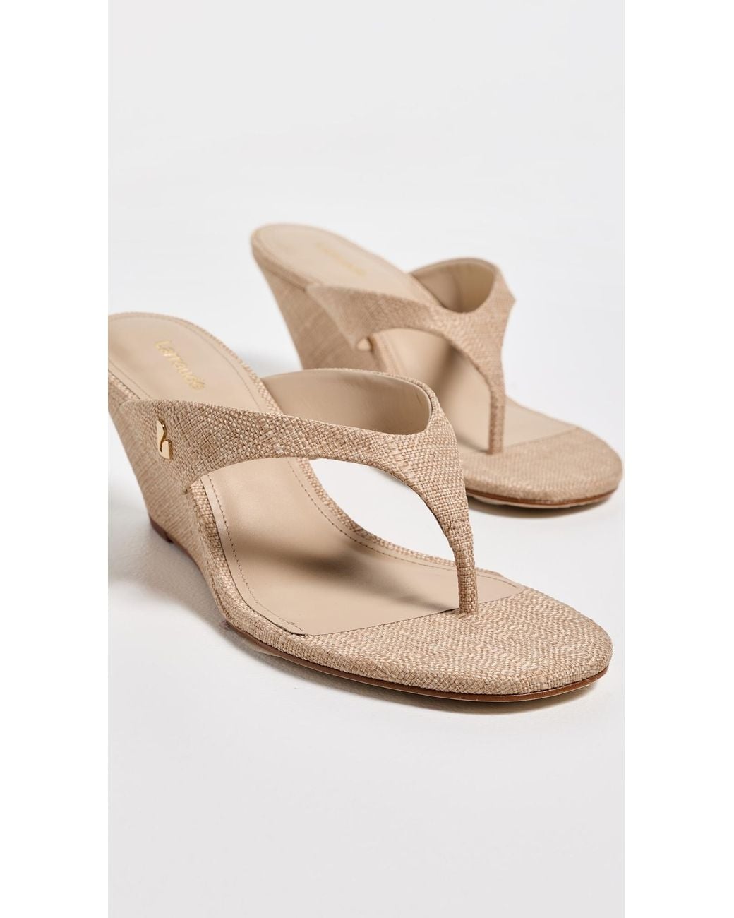 Larroude Black Gaia Low Wedges
