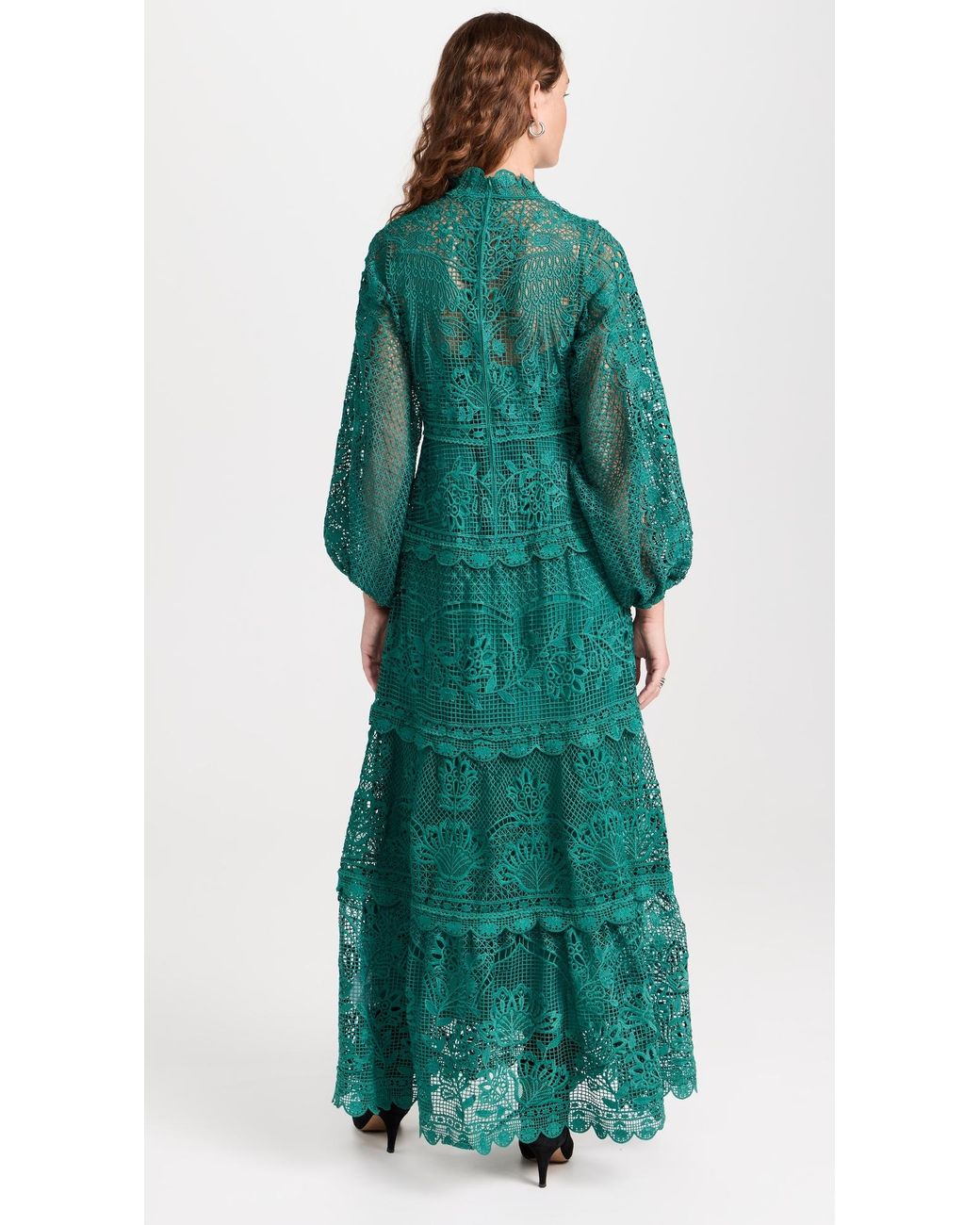 farm rio green long sleeve dress Green Creation Long Sleeve Midi Dress – FARM Rio main image 0