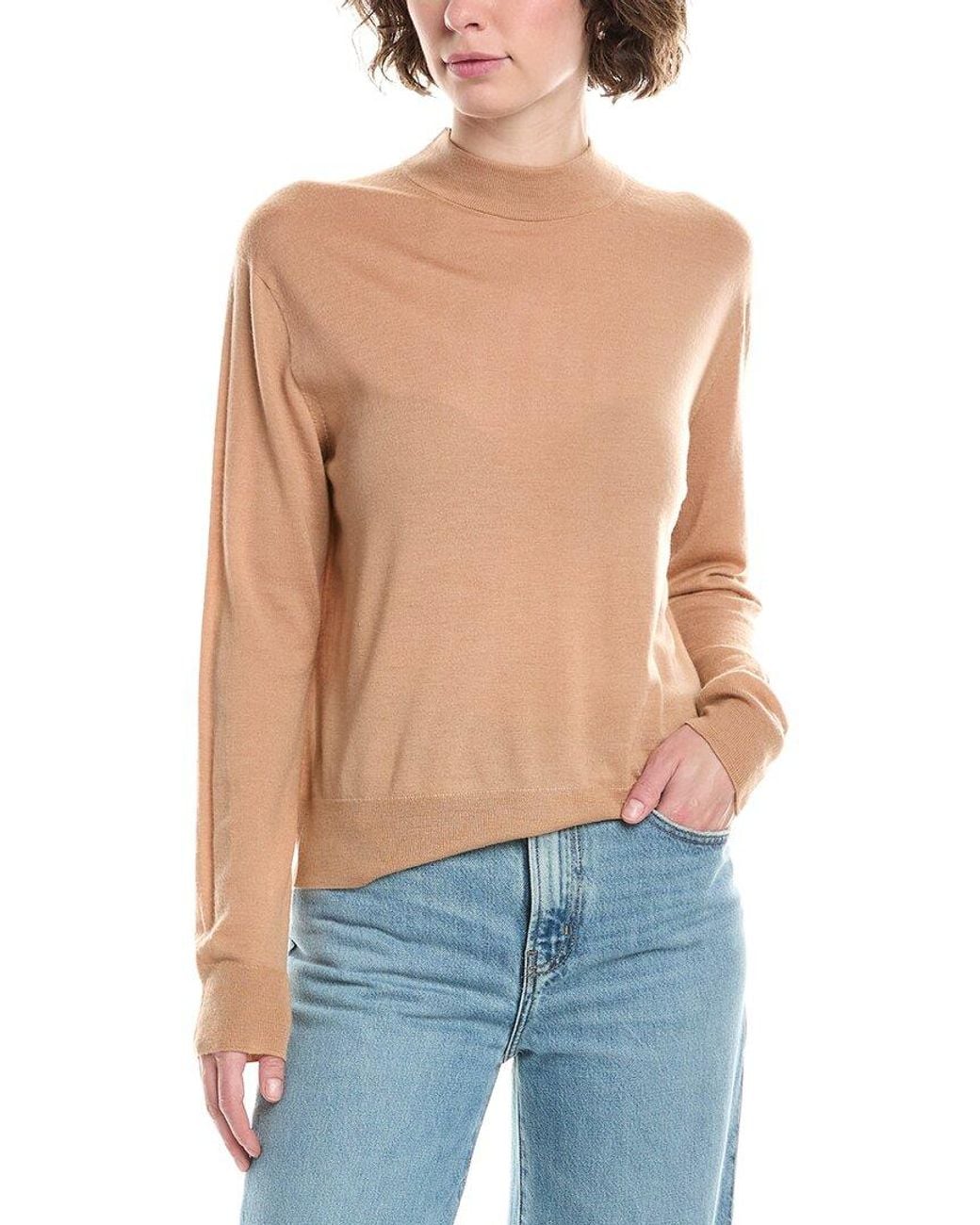 Vince Blue Mock Neck Wool Pullover