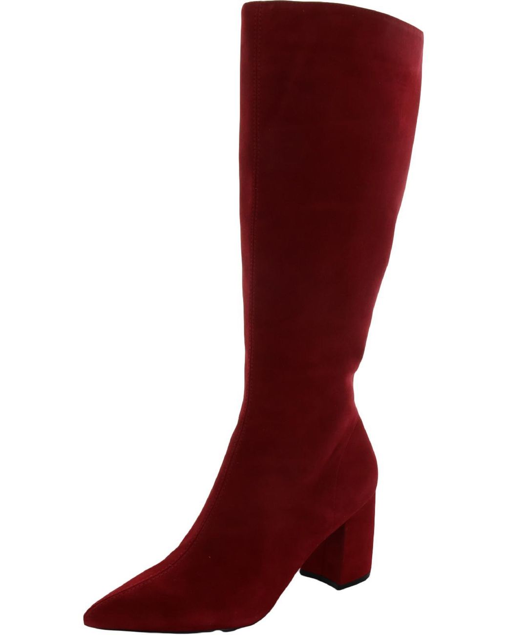 Steve Madden Nieve Suede Pointed Toe Knee-high Boots in Red | Lyst